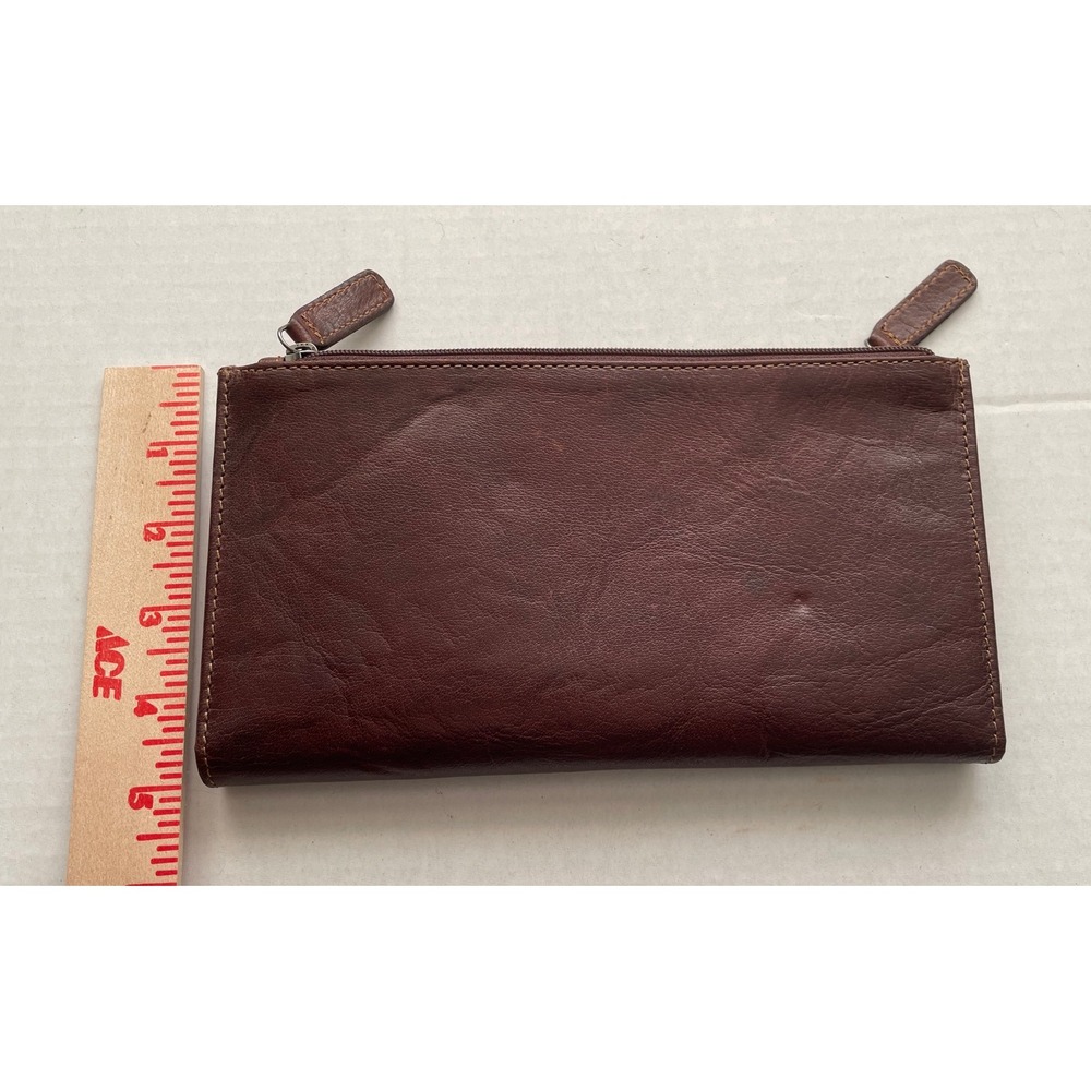 Jack Georges Brown Leather Men's/Women's Travel Wallet Clutch - Picture 6 of 8